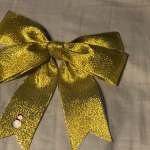 Handmade large holiday bow with alligator clip